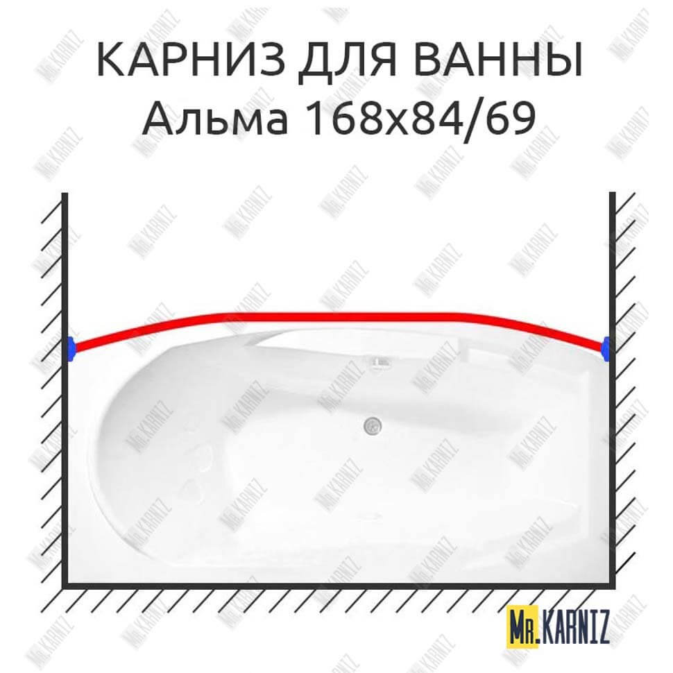 Карниз для ванны Radomir Альма Передний борт 168х84/69 Усиленный 25 мм MrKARNIZ