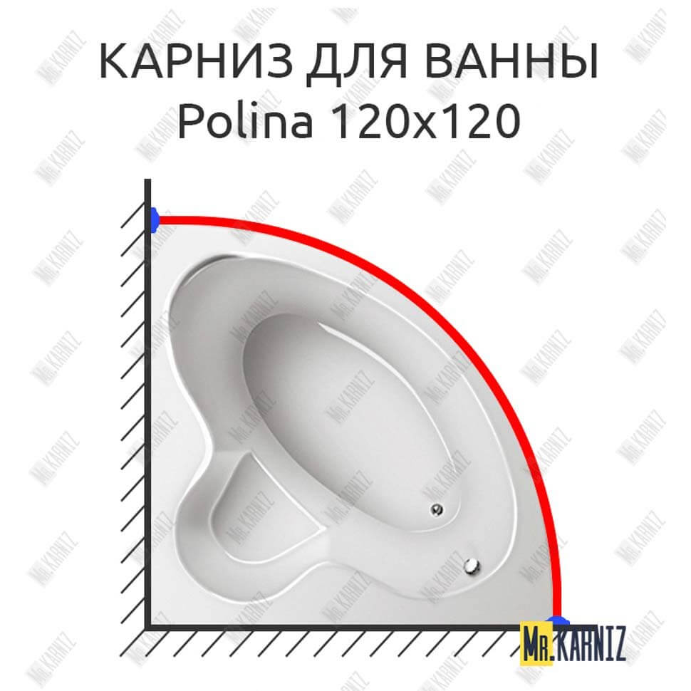Карниз для ванны Relisan Polina 120х120 Усиленный 25 мм MrKARNIZ