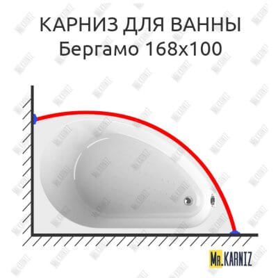 Карниз для ванны Radomir Бергамо 168х100 Усиленный 25 мм MrKARNIZ