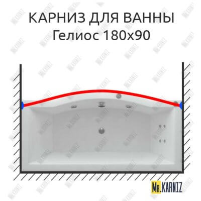 Карниз для ванны Aquatek Гелиос Передний борт 180х90 Усиленный 25 мм MrKARNIZ