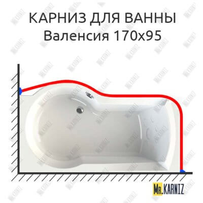 Карниз для ванны Radomir Валенсия 170х95 Усиленный 25 мм MrKARNIZ