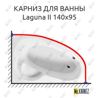 Карниз для ванны Excellent Laguna II 140х95 Усиленный 25 мм MrKARNIZ