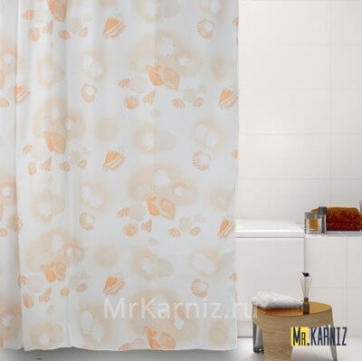 Штора для ванной Sea Snail бежевая