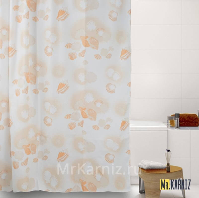 Штора для ванной Sea Snail бежевая