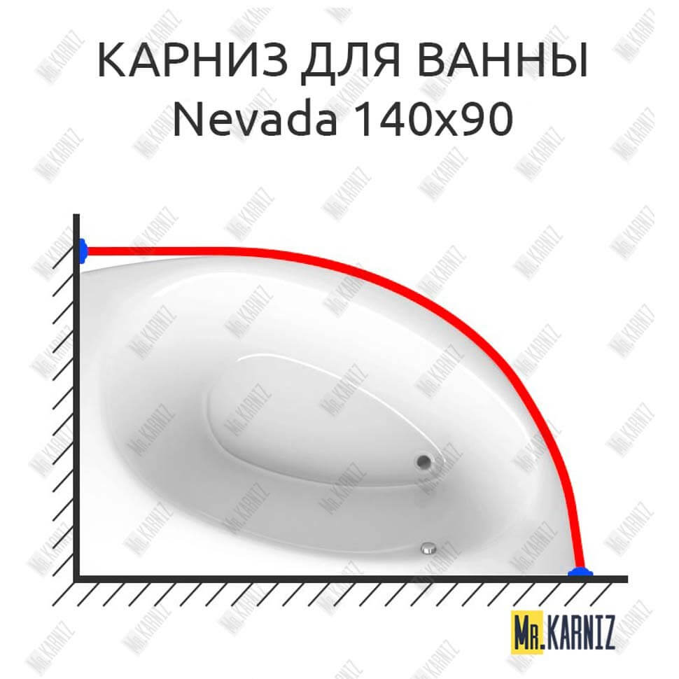 Карниз для ванны Alpen Nevada 140х90 Усиленный 25 мм MrKARNIZ