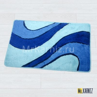 Коврик в ванную Линия голубой