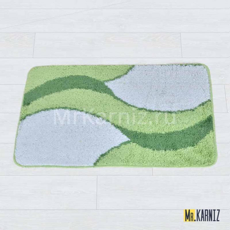 Коврик в ванную Линия зеленый