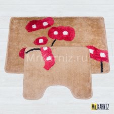 Комплект ковриков для ванной и туалета МАКИ бежевый