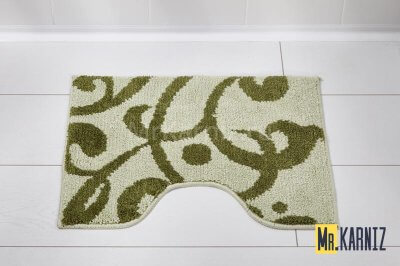 Коврик в туалет Узоры беж/синий