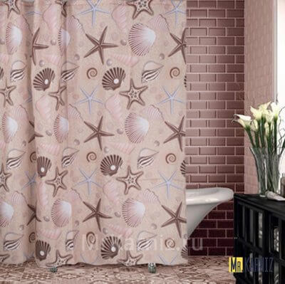 Штора для ванной SEABED SIGHT бежевая