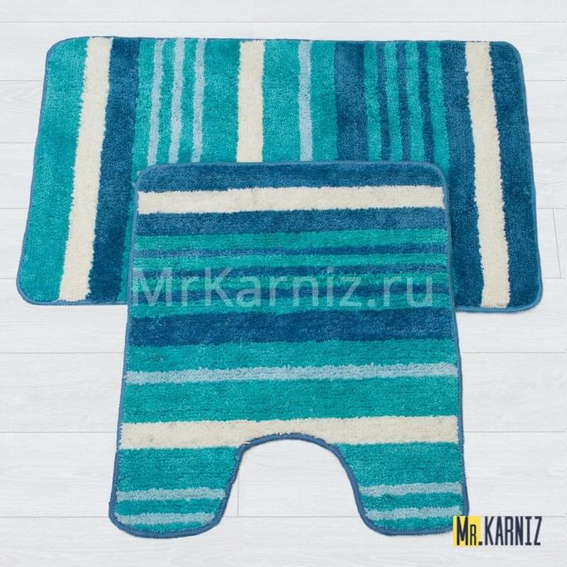Комплект ковриков для ванной и туалета Найс 25 голубой