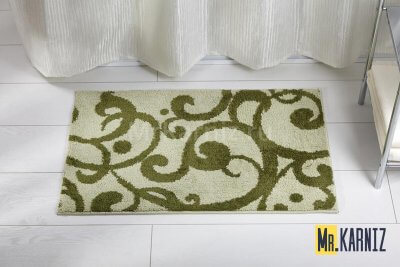 Коврик в туалет Узоры беж/зеленый