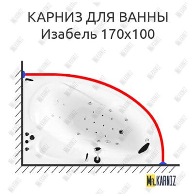 Карниз для ванны Triton Изабель 170х100 Усиленный 25 мм MrKARNIZ