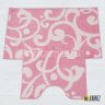 Комплект ковриков для ванной и туалета Узоры розовый фото 1
