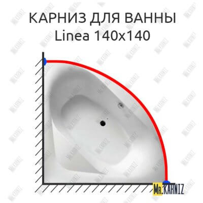 Карниз для ванны Balteco Linea 140х140 Усиленный 25 мм MrKARNIZ