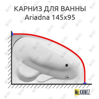 Карниз для ванны Relisan Ariadna 145х95 Усиленный 25 мм MrKARNIZ