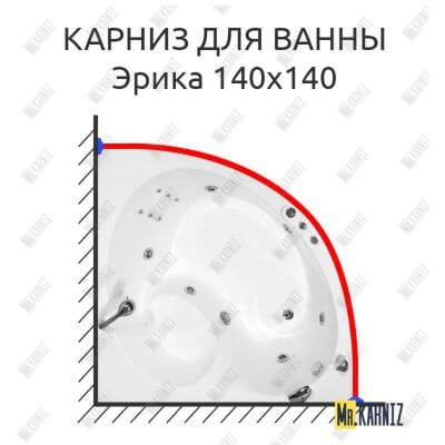 Карниз для ванны Triton Эрика 140х140 Усиленный 25 мм MrKARNIZ