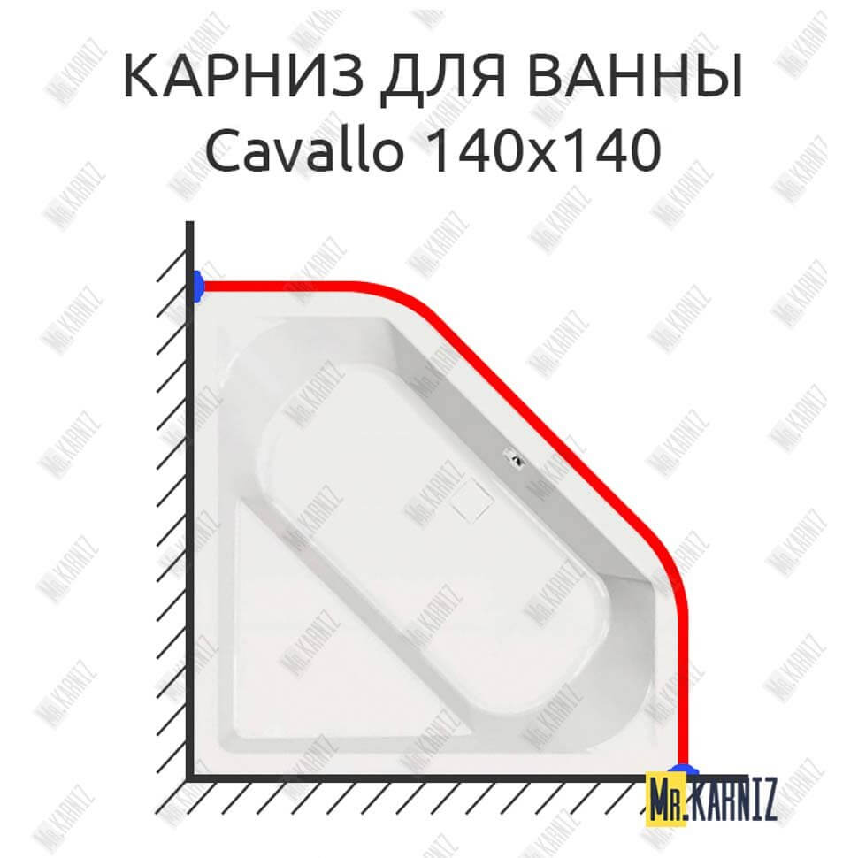 Карниз для ванны Vagnerplast Cavallo 140х140 Усиленный 25 мм MrKARNIZ